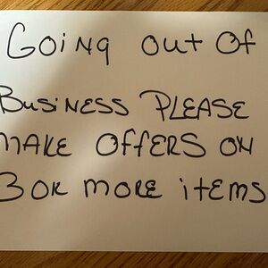 going out of businesses please combine 3 or more items and make offers